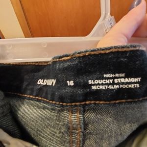 Women's old navy slouchy jeans button fly
